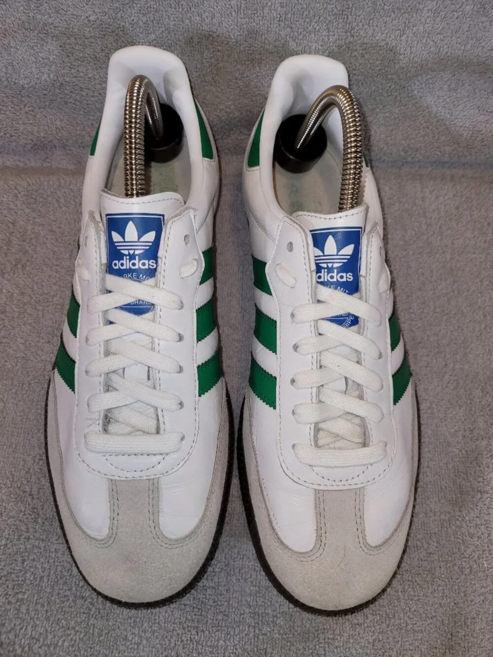 Adidas Originals Samba OG Men's Cloud White Green IG1024 Size 8 Sneakers (#2143)